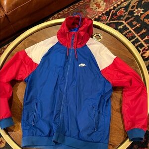 Nike Men's Red, Blue, and White Windbreaker